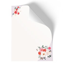 Briefpapier - Motiv IM GARTEN | Blumen & Blüten | Hochwertiges DIN A4 Briefpapier - 50 Blatt | 90 g/m² | einseitig bedruckt | Online bestellen!