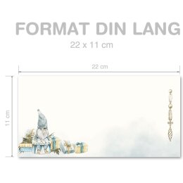 Briefumschläge Weihnachten, WEIHNACHTSWICHTEL 100 Briefumschläge (ohne Fenster) - DIN LANG (220x110 mm) | selbstklebend | Online bestellen! | Paper-Media