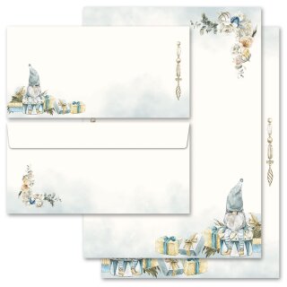 Motiv-Briefpapier Set WEIHNACHTSWICHTEL - 100-tlg. DL (ohne Fenster) Weihnachten, Briefpapier mit Umschlag, Paper-Media