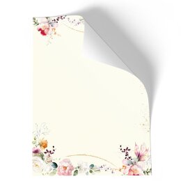 Briefpapier - Motiv TROPISCHE BLUMEN | Blumen & Blüten | Hochwertiges DIN A4 Briefpapier - 100 Blatt | 90 g/m² | einseitig bedruckt | Online bestellen!