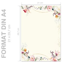 Motivpapier TROPISCHE BLUMEN - DIN A4 Format 100 Blatt