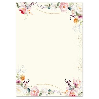 Briefpapier TROPISCHE BLUMEN - DIN A4 Format 250 Blatt Blumen & Blüten, Bunt, Paper-Media