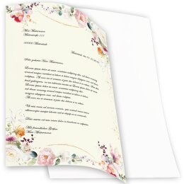 TROPISCHE BLUMEN Briefpapier Bunt CLASSIC 250 Blatt Briefpapier, DIN A4 (210x297 mm), A4C-8381-250