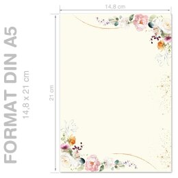 TROPISCHE BLUMEN Briefpapier Bunt CLASSIC 250 Blatt Briefpapier, DIN A5 (210x148 mm), A5C-178-250