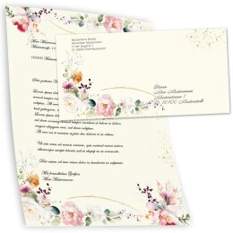 Briefumschläge TROPISCHE BLUMEN - 25 Stück DIN LANG (ohne Fenster)