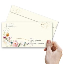 TROPISCHE BLUMEN Briefumschläge Liebesbrief CLASSIC 100 Briefumschläge (ohne Fenster), DIN LANG (220x110 mm), DLOF-8381-100