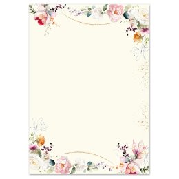Briefpapier-Sets Blumen & Blüten, TROPISCHE BLUMEN Briefpapier Set, 100 tlg. - DIN A4 & DIN LANG im Set. | Online bestellen! | Paper-Media