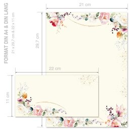 Motivpapier Set TROPISCHE BLUMEN - 200-tlg. DL (ohne Fenster)