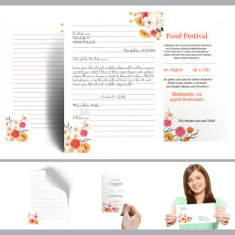 Briefpapier VERSPIELTE BLUMEN