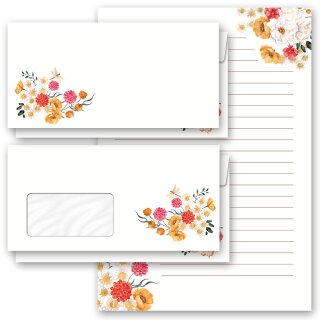 Briefpapier-Sets VERSPIELTE BLUMEN Blumen & Blüten, Briefpapier mit Umschlag, Paper-Media
